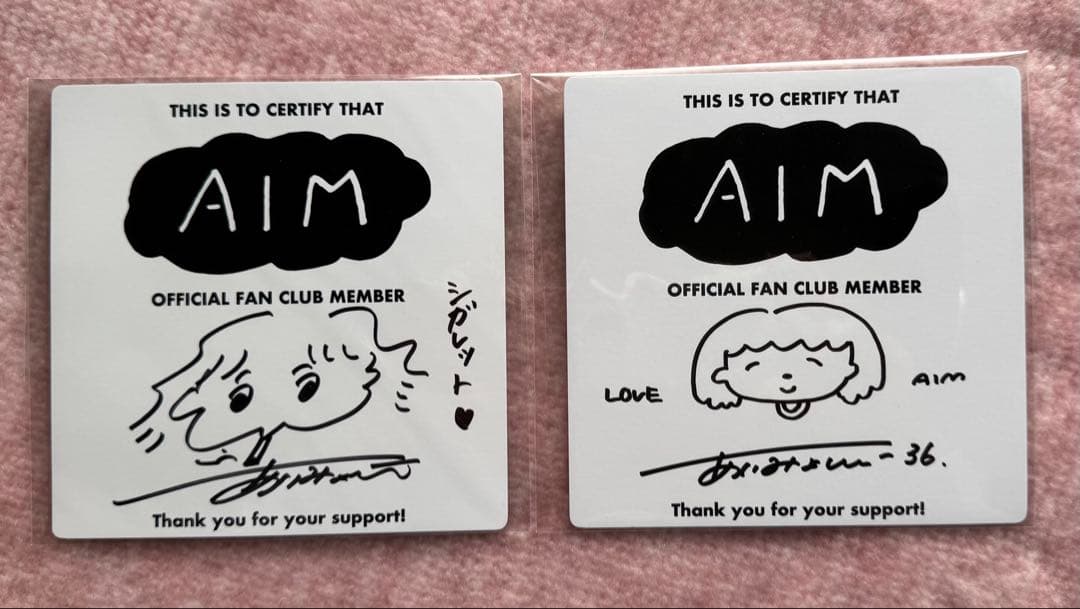あいみょん AIM ファンクラブ限定Tシャツ 直筆サイン色紙　（2枚）※おまけ付