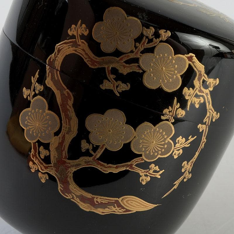 茶道具　宗祥作　四君子蒔絵　中棗　共箱　V　9325