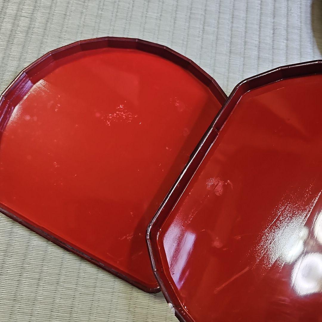 昭和レトロ/1950年代前半物】木製弁当箱 漆塗り弁当箱 仕切付き 大きめ27客