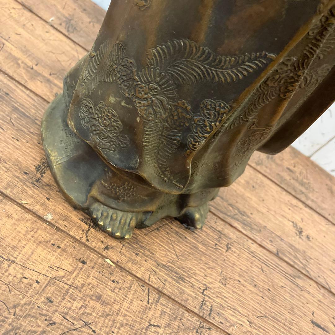 昭和レトロ 金属製 観音菩薩像 観音様 置物 オブジェ インテリア