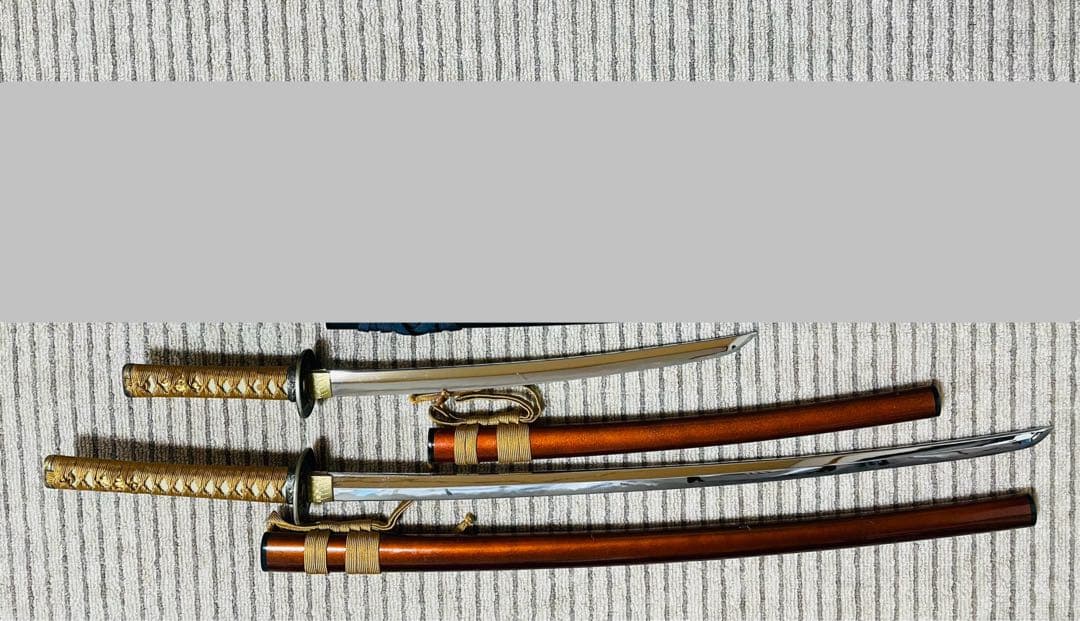 模造刀 日本刀 武具 刀剣 居合刀 2本セット 刀剣 太刀 脇差（C03）