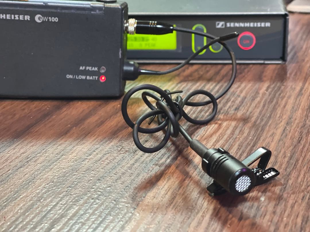 ③Sennheiser EW100 B帯 ワイヤレスシステム ラベリアマイク付