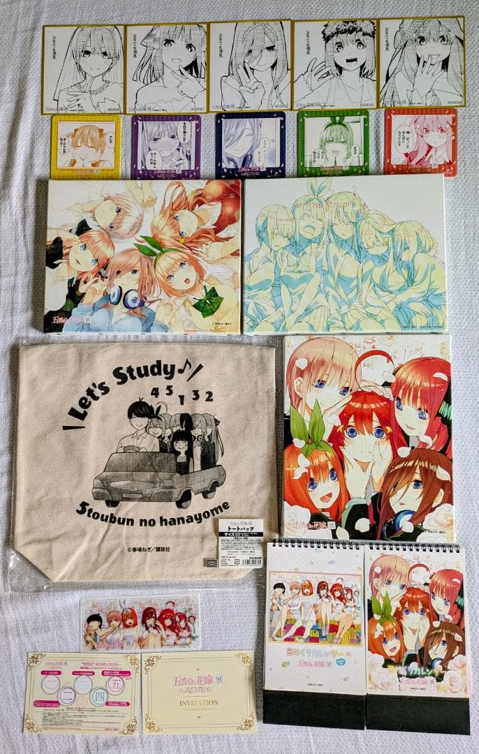 五等分の花嫁展 REVIVAL グッズセット 色紙・コースター・キャンバス他