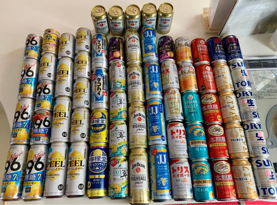 ビール・チューハイ・ハイボール等63本 ノンアル2本　お酒まとめ売り