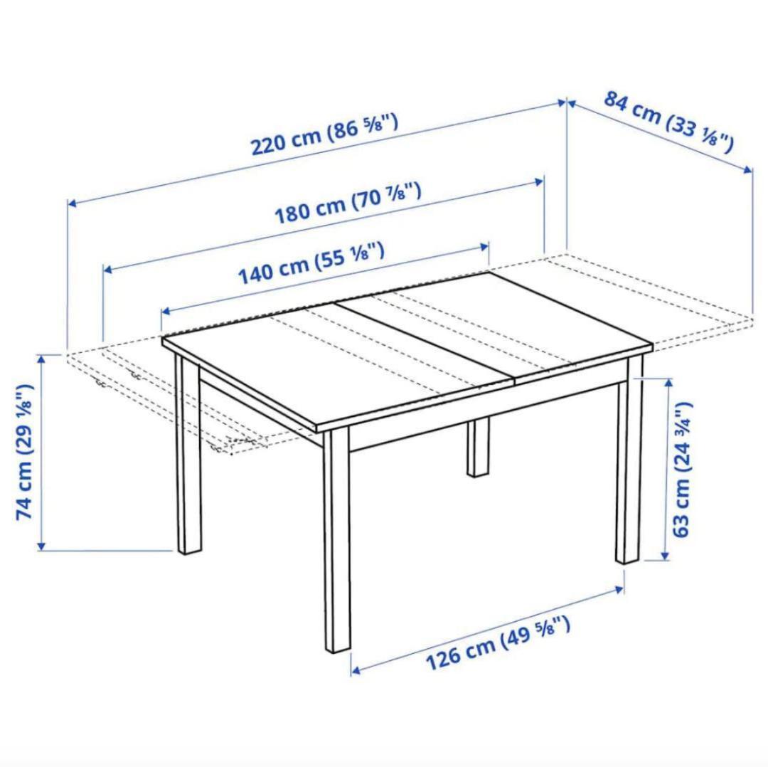 IKEA★BJURSTA　送料込　伸長式テーブル　140/160/180cm