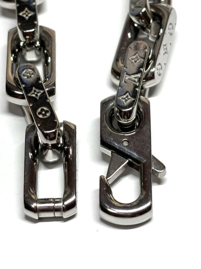 美品　ルイヴィトン ブレスレット モノグラム チェーン Ｍ 00309 シルバー