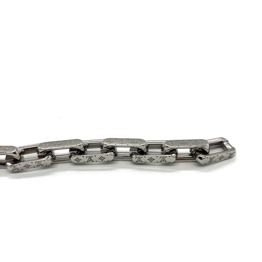 美品　ルイヴィトン ブレスレット モノグラム チェーン Ｍ 00309 シルバー