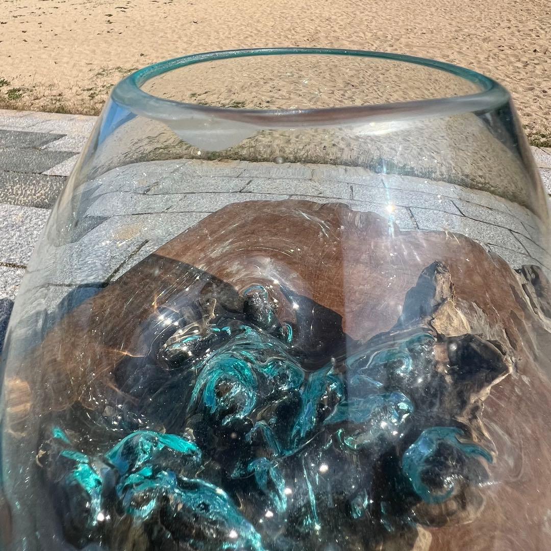流木ガラス オブジェ中R 花瓶 金魚鉢 ガーデニング テラリウム 観賞魚 容器