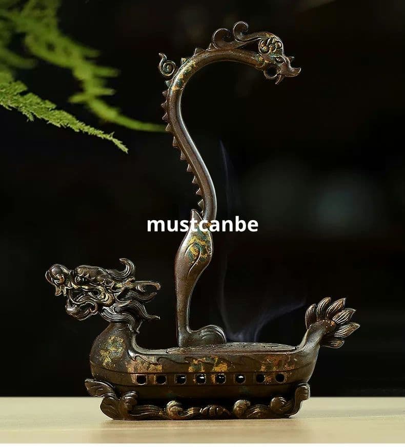銅製 竜船香炉 室内檀香沈香 香炉 茶道薫炉 香道具 装飾品 工芸品 置物