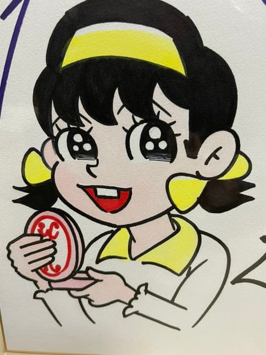 赤塚不二夫　直筆サイン　イラスト　ひみつのアッコちゃん色紙