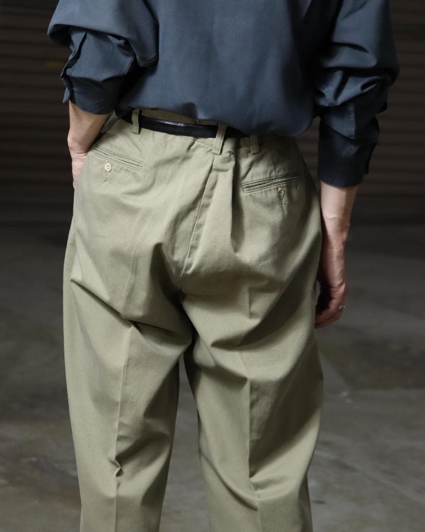 90s ラルフローレン クラシック ワイド チノパン ポロチノ W42 カーキ