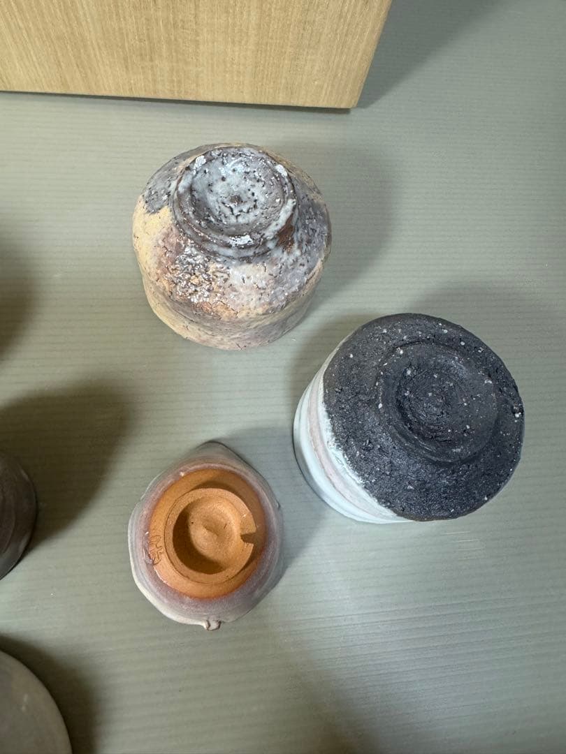 2283  萩焼　大和保男　酒盃　7客　未使用