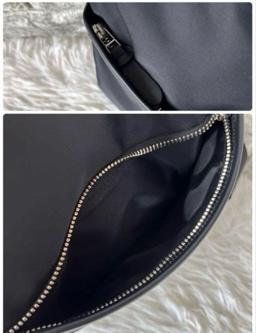 極美品agnes.b アニエスベー ナイロン ショルダーバッグ レザー