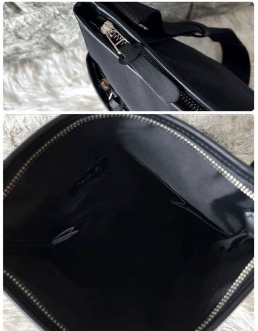 極美品agnes.b アニエスベー ナイロン ショルダーバッグ レザー