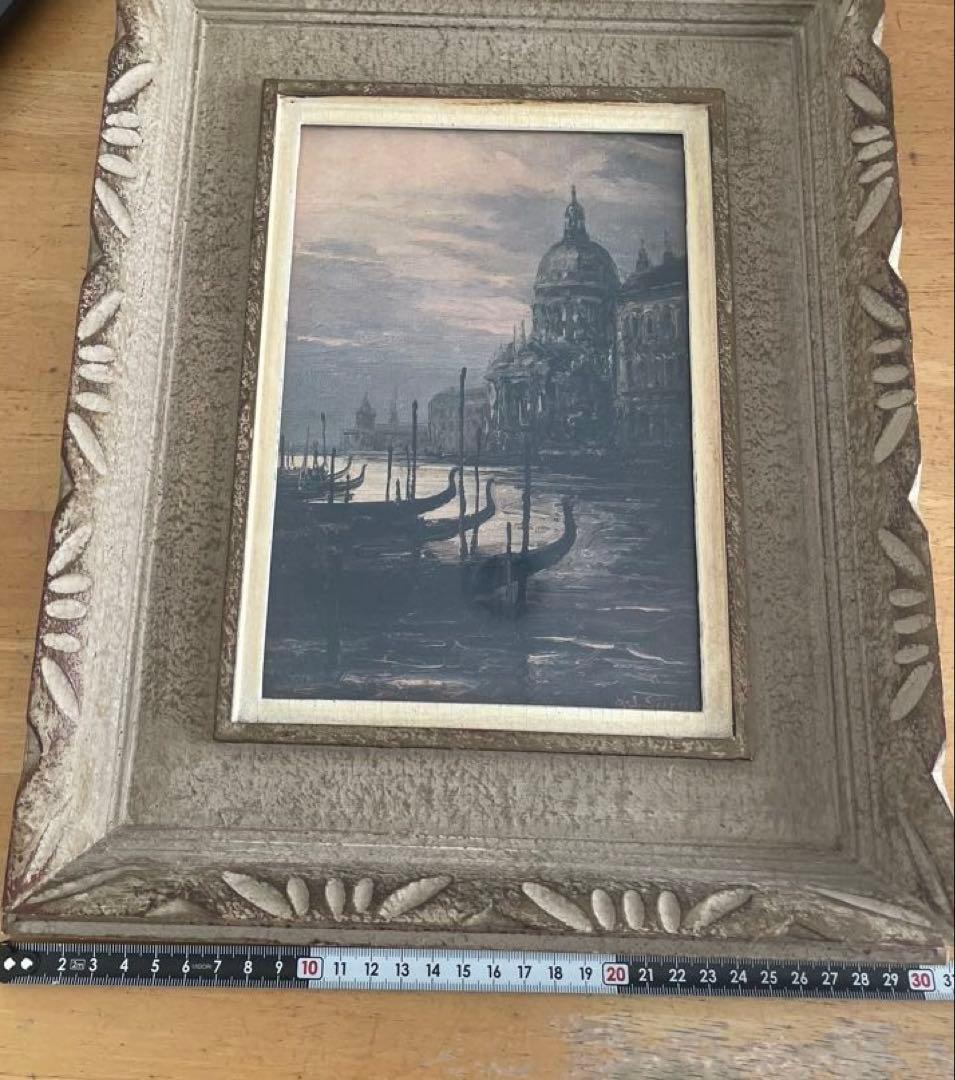 鈴木政輝 「ベニス」 油彩画 額装　昭和の絵画