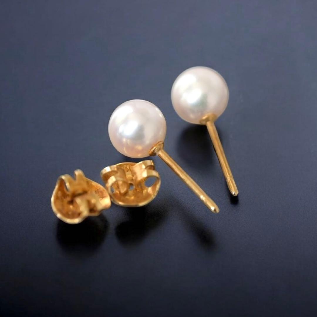 【最高峰】ミキモト　オーロラ　花珠級　ピアス　K18 アコヤ　パール　本真珠