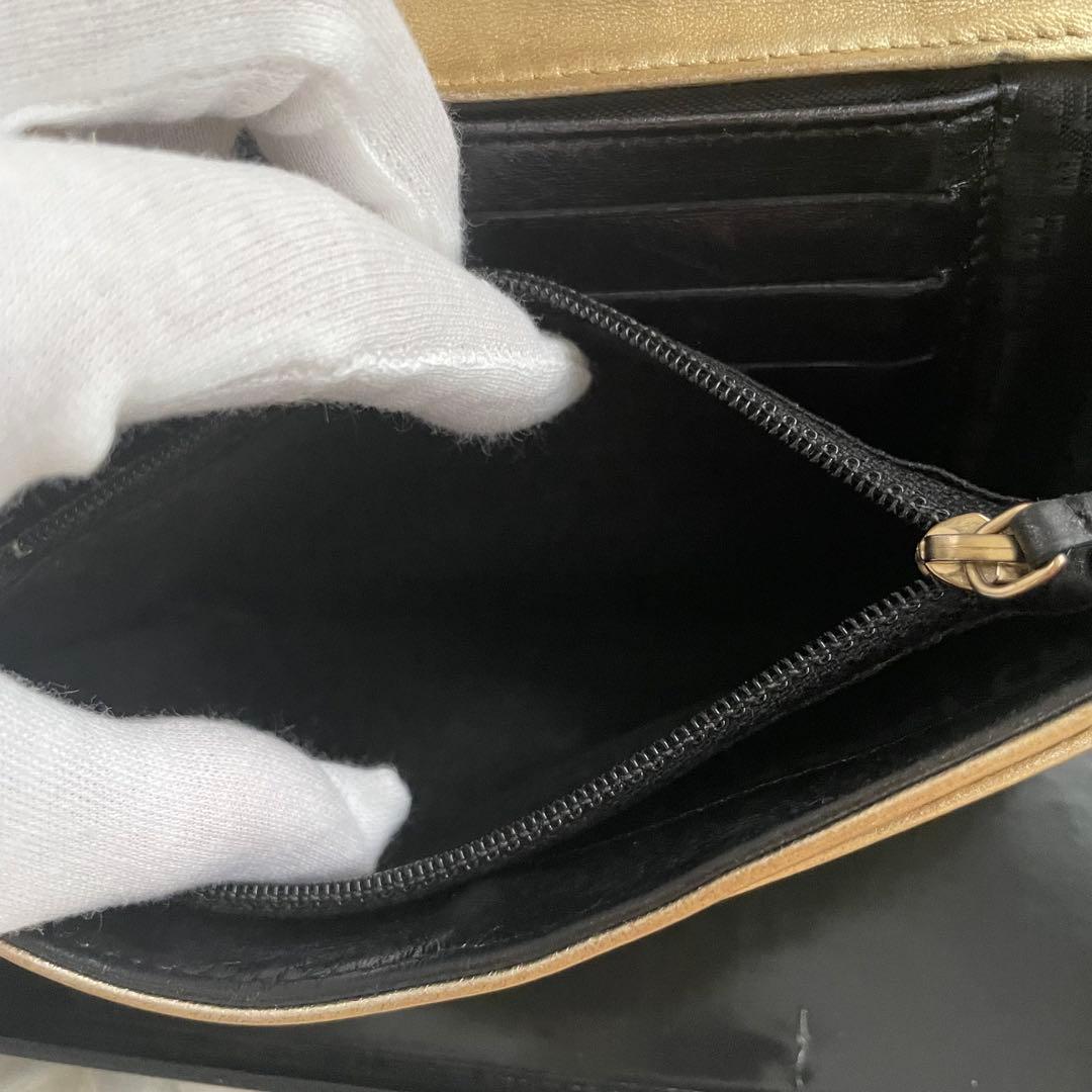 CHANEL シャネル アイコンライン 二つ折り 財布 ゴールド 金運UP