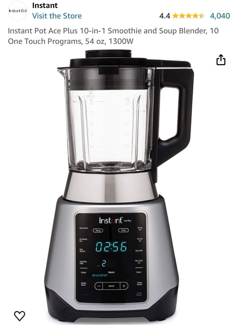 InstantPot AcePlus10-in-1スムージーとスープ用ブレンダー