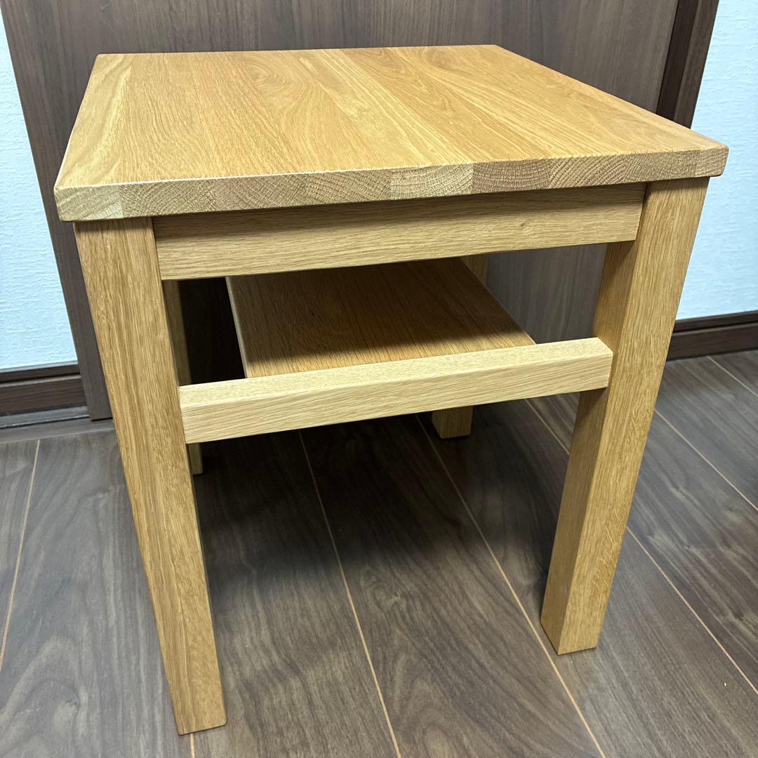 廃盤品　無印良品 オーク無垢材 サイドテーブル ベンチ