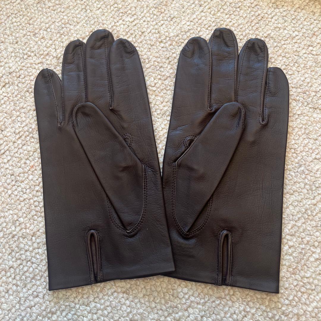 JOHN LOBB ブラウンカーフスキンレザー手袋 サイズ8 1/2