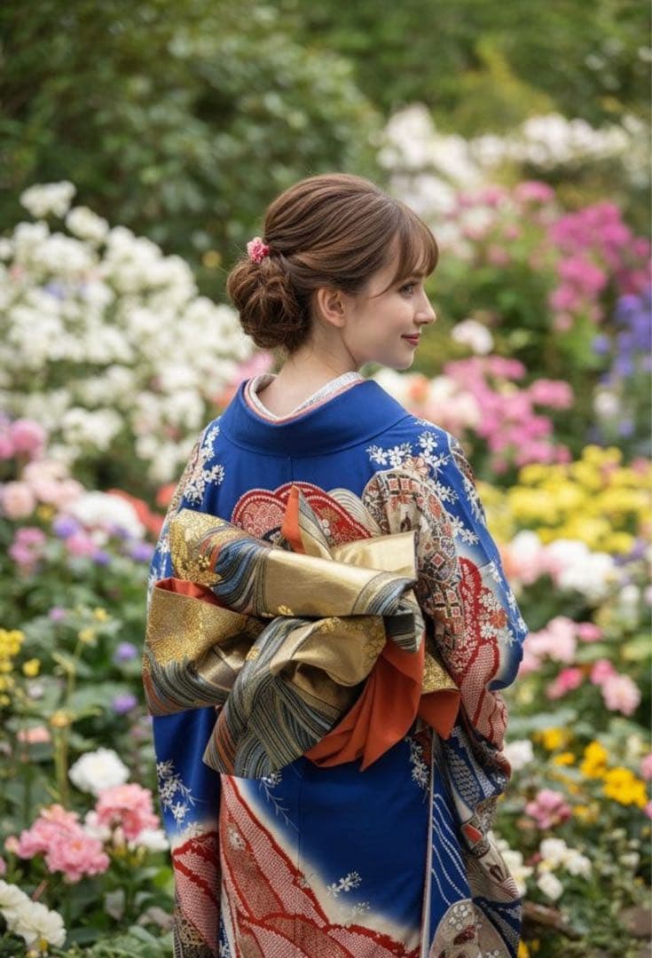 振袖フルセット✨振袖、帯、帯揚げ、帯締め、半衿用リボン、重ね襟の６点セット✨