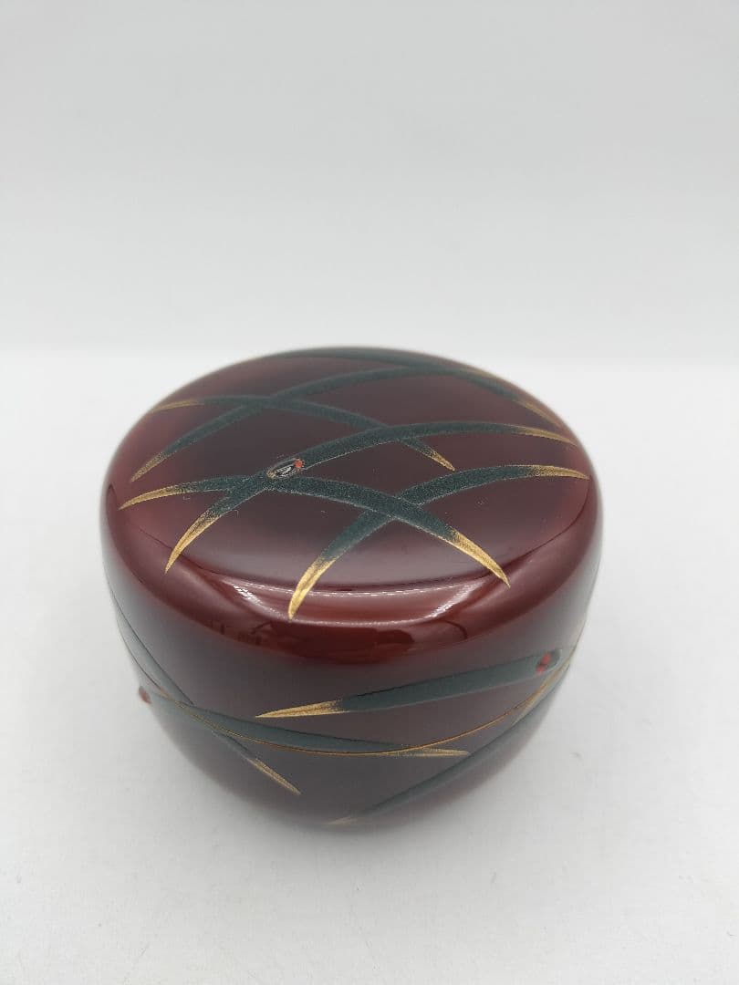 b893【新品・未使用】平棗 溜塗　蛍 前田清峰 木箱 茶道具