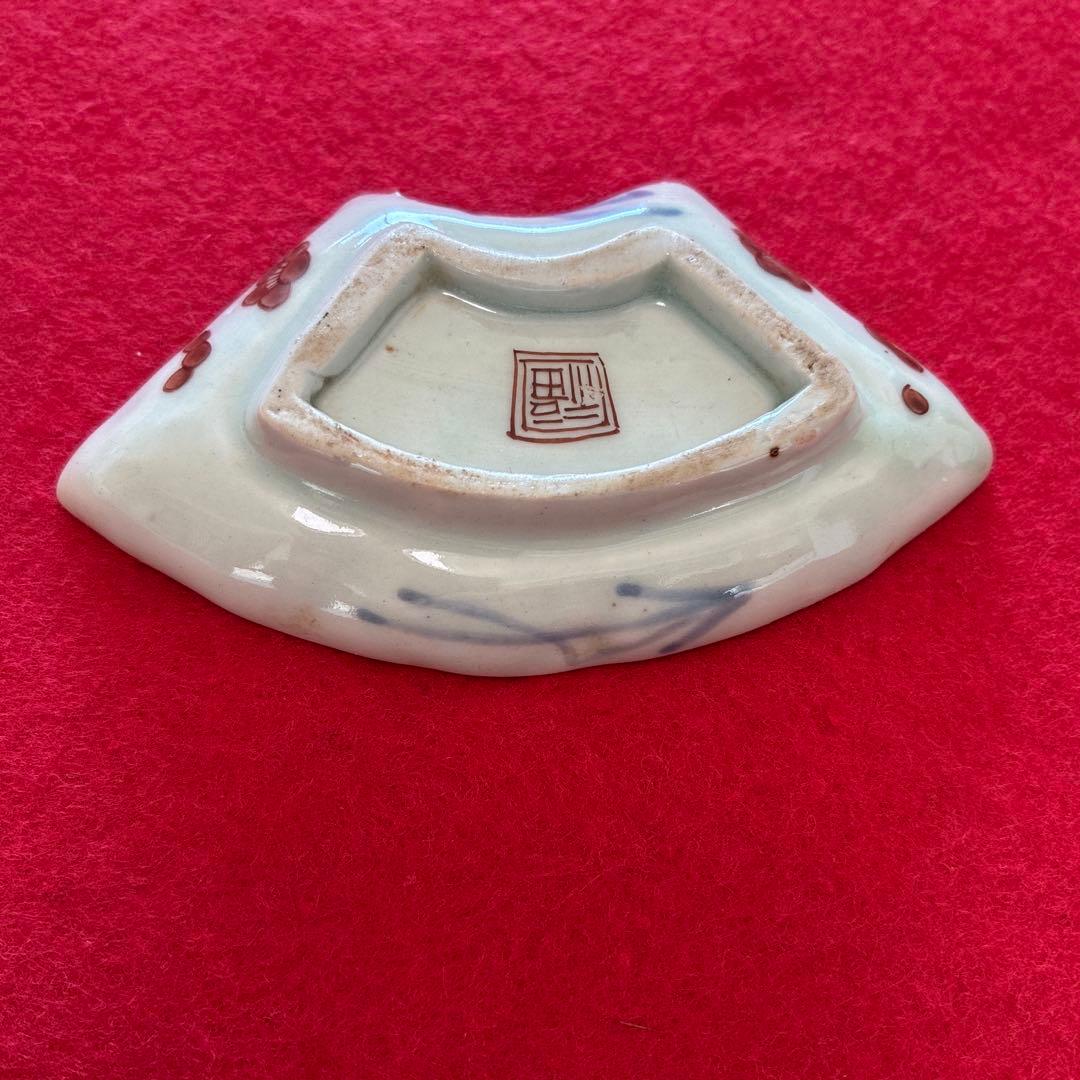 古伊万里　梅花文　扇面形　豆皿　5枚組