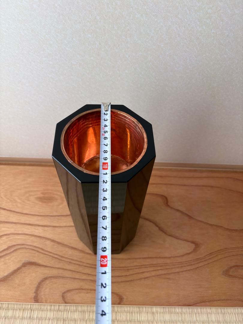 62【おまとめ買い可】華道　八角塗寸胴　華道具　寸どう　生け花　花器　花入れ