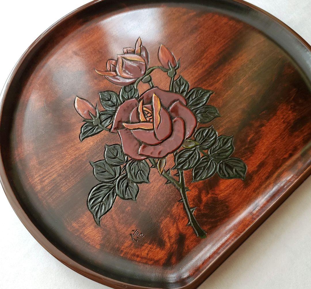 讃岐彫り漆器 半月盆5枚組