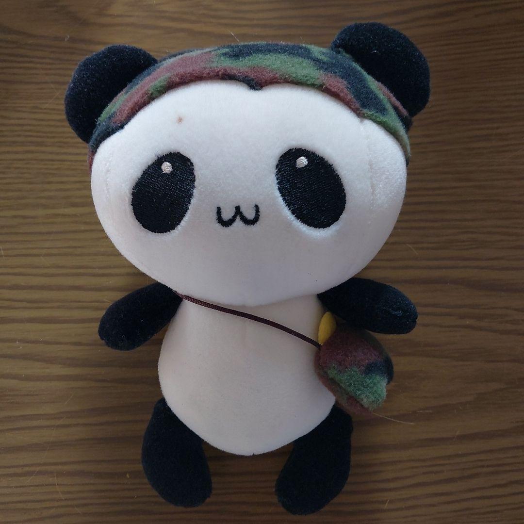 こぱむだ 迷彩帽子パンダぬいぐるみ