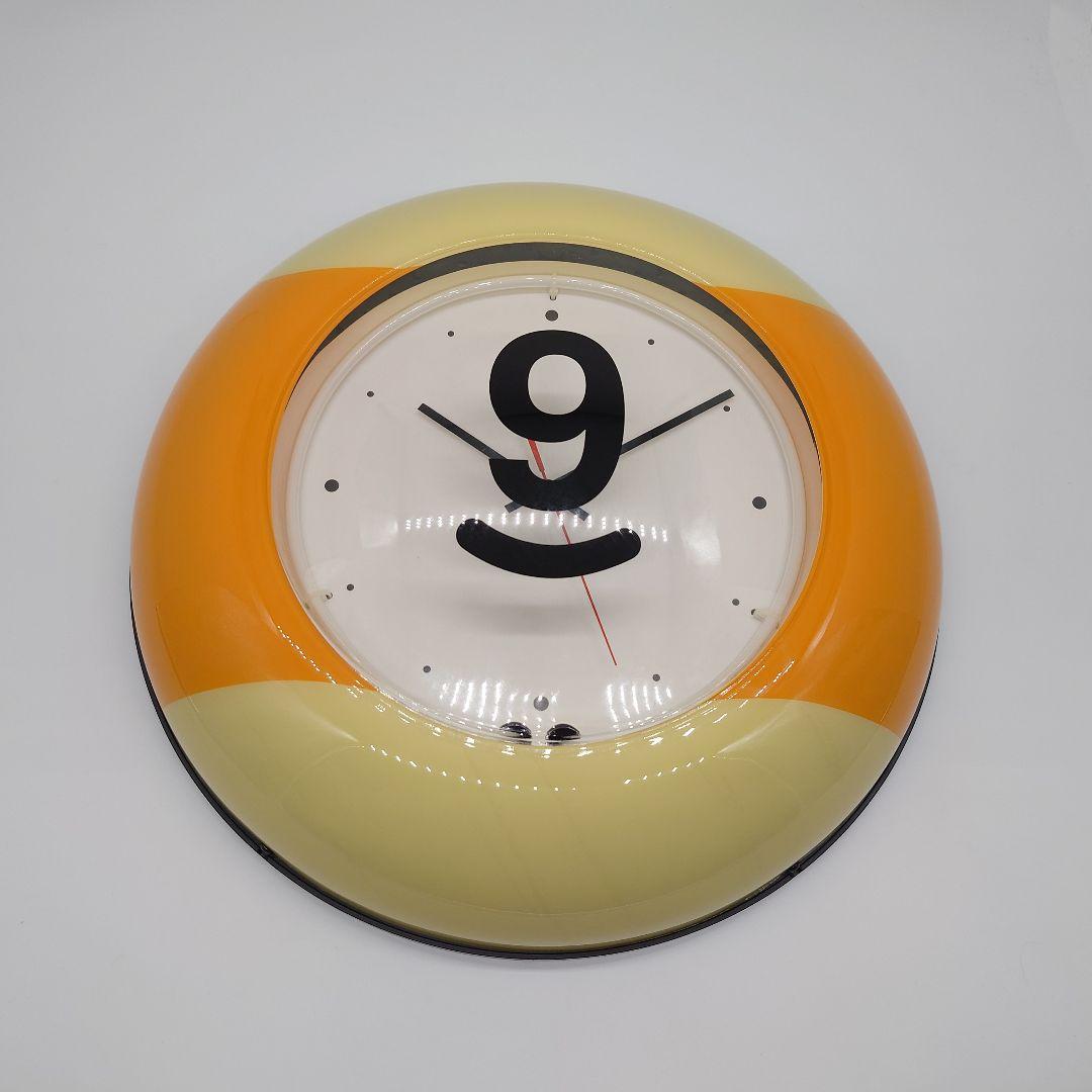 【未使用品】 ナインボール型　ネオンライト クロック　掛け時計