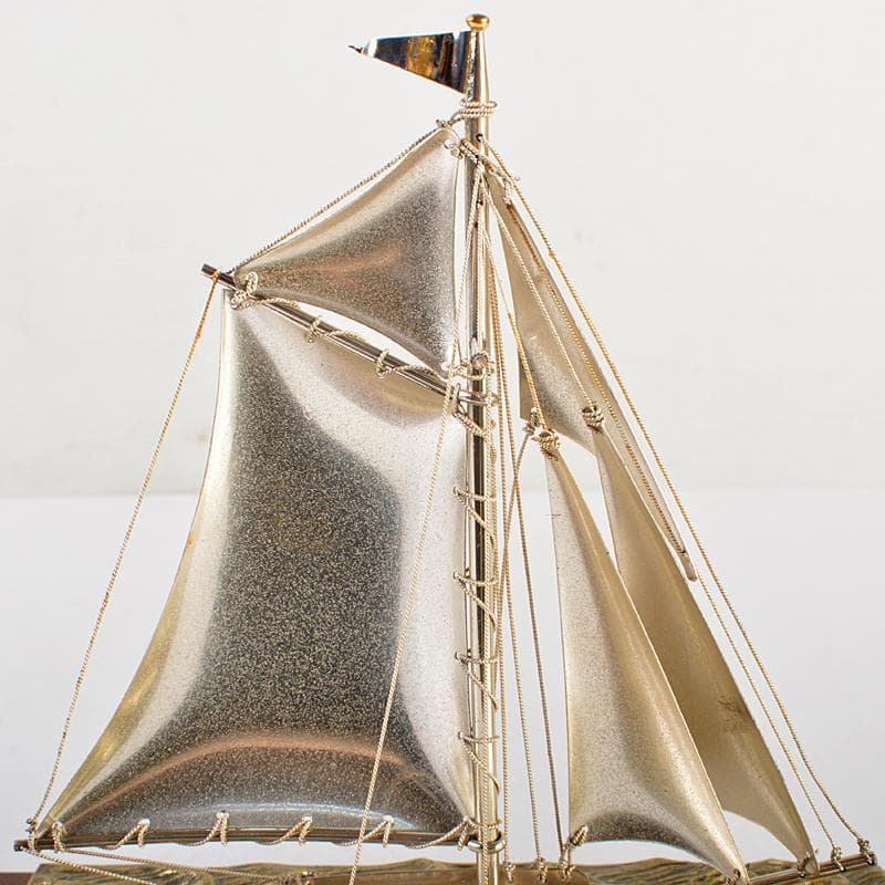 三越謹製　銀製　銀帆船　ヨット　約51g　置物　共箱　M　R7467B