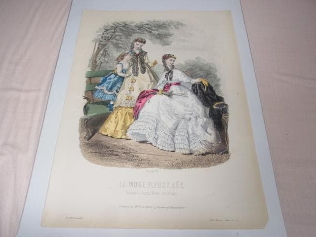 1868年銅版画◆フランス ファッション誌『ラ・モード・イリュストレ』PL.32