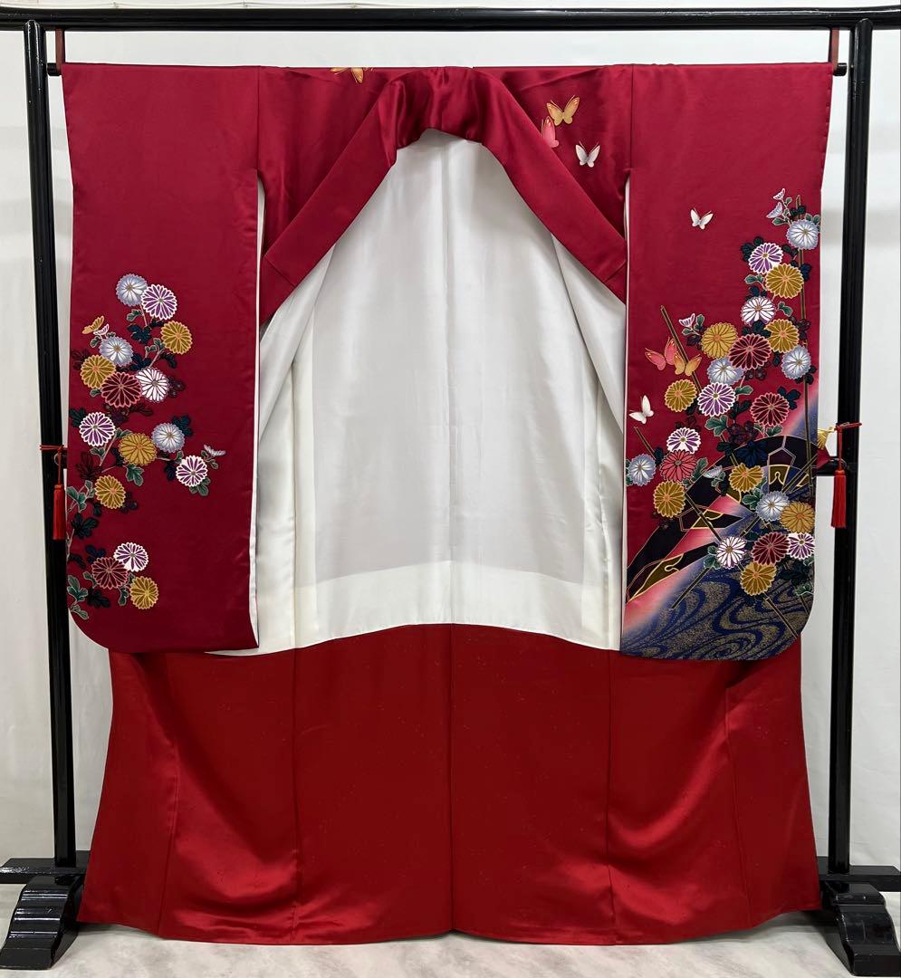 振り袖　フルセット　長襦袢付　金彩加工　刺繍入り　679