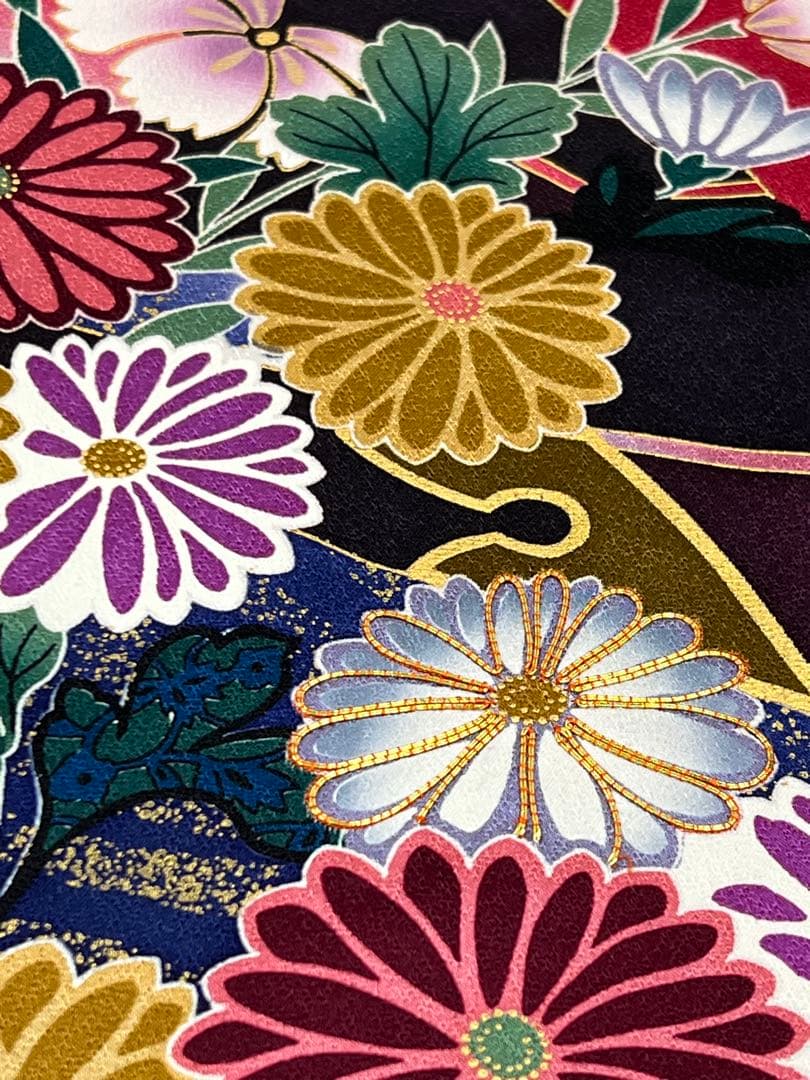 振り袖　フルセット　長襦袢付　金彩加工　刺繍入り　679