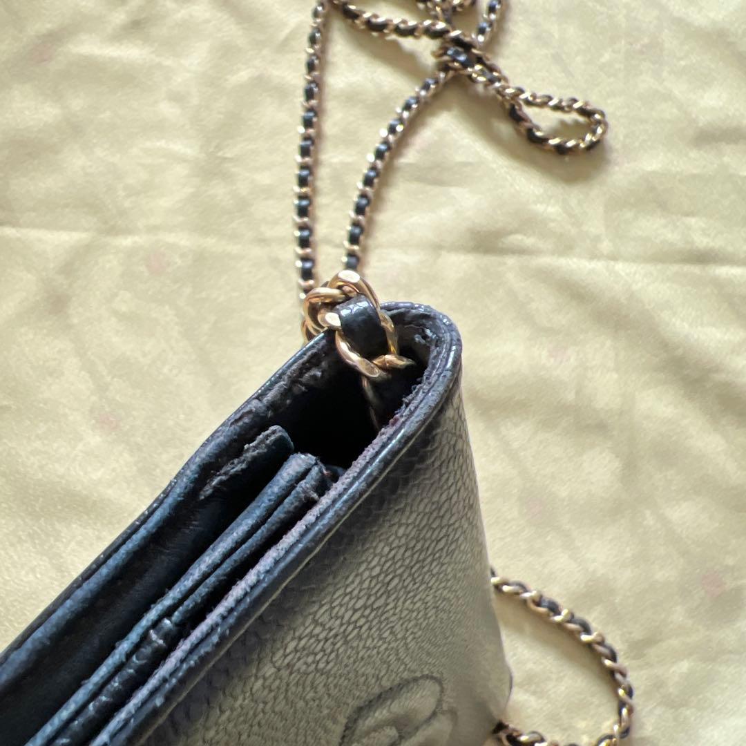 CHANEL シャネル　チェーンウォレット　キャビアスキン　【正規リペア済】