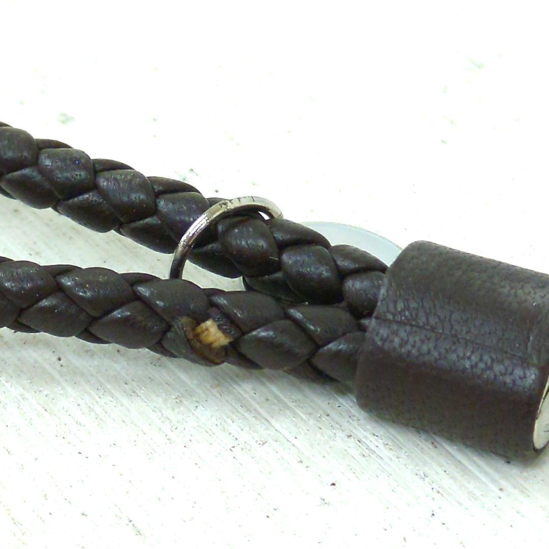 ボッテガヴェネタ レザー スマートフォンストラップ ブラウン シルバー925