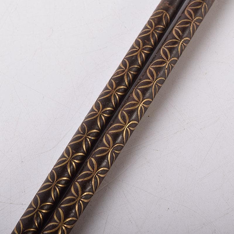 茶道具　大西浄寿造　鉄製　七宝象眼火箸　共箱　V　7856