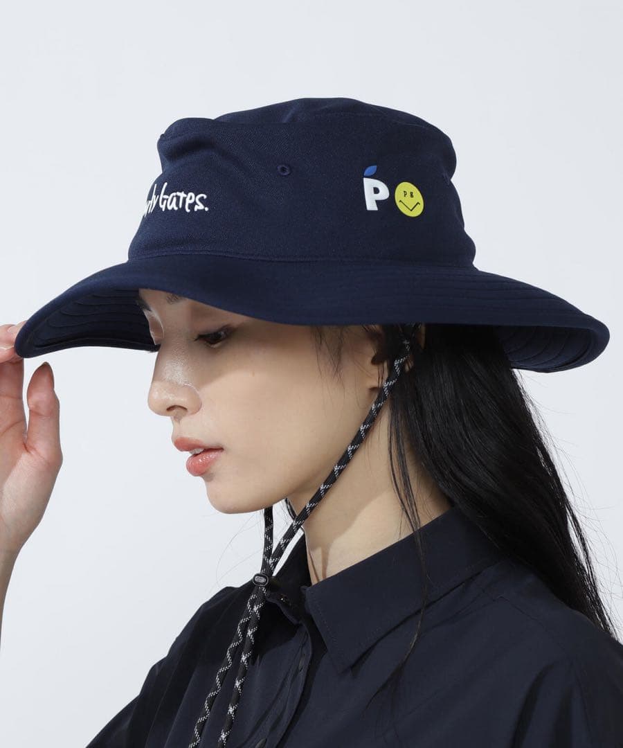 新品PEARLY GATESパーリーゲイツ メッシュつば広HAT ハット