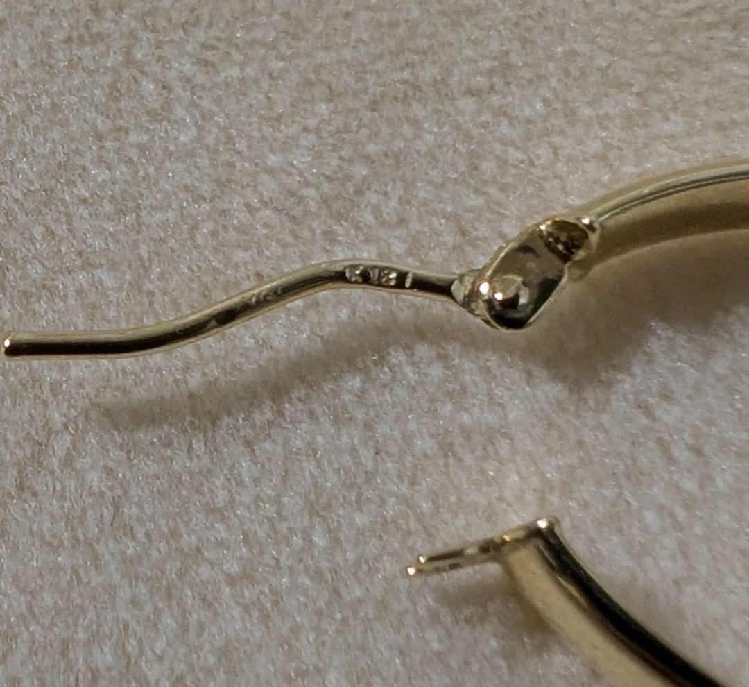 18金 K18ゴールド レディース フープピアス