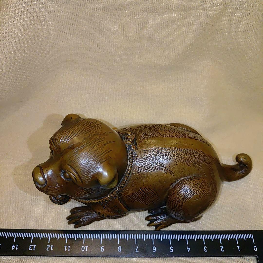 ブロンズ 犬の彫刻　犬の置物　芸術オブジェ