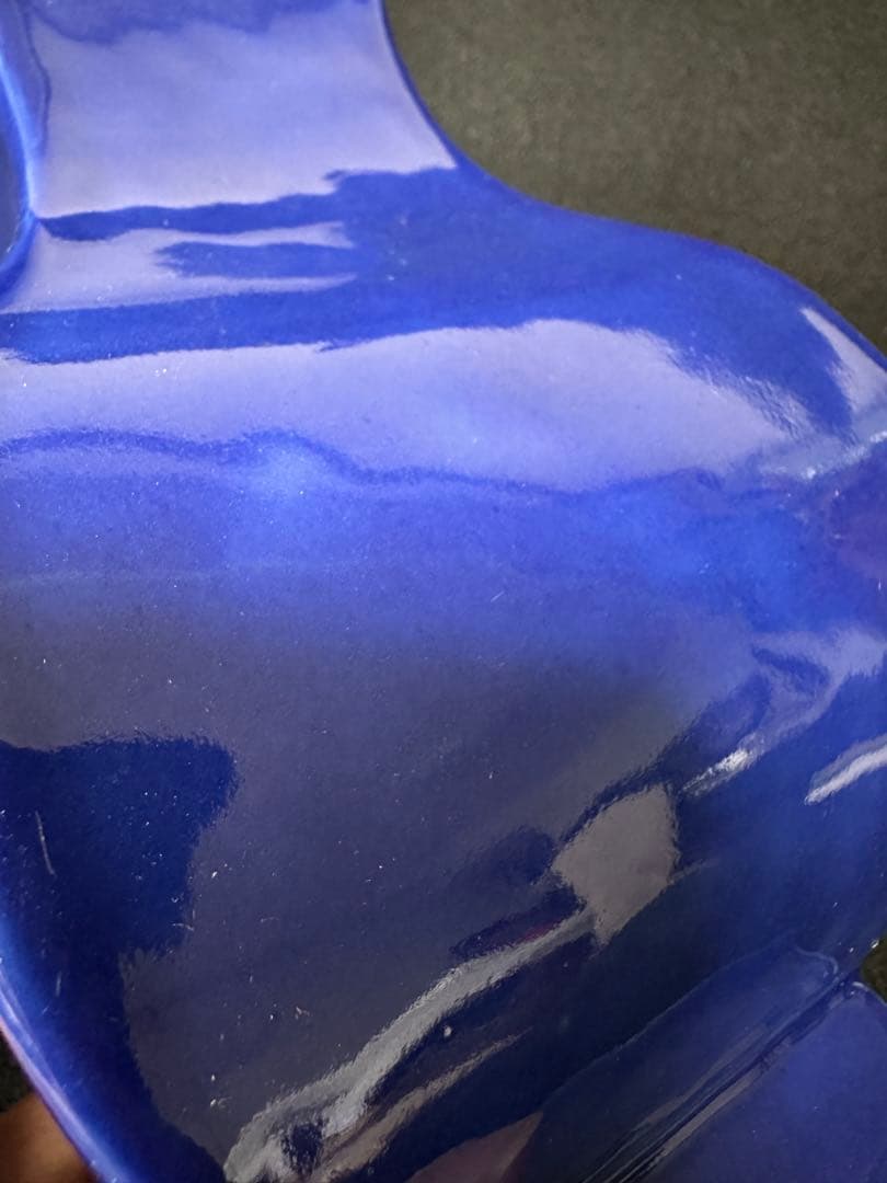 古美術 清 藍釉双耳花瓶　瑠璃釉　高さ約19.5cm 花入　中国美術