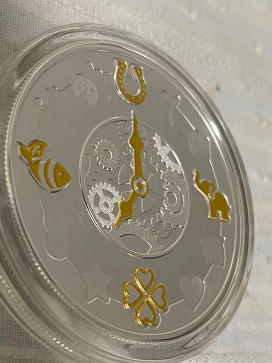 2021年　カメルーン　LUCKY HOURS　時計　幸運　　銀貨