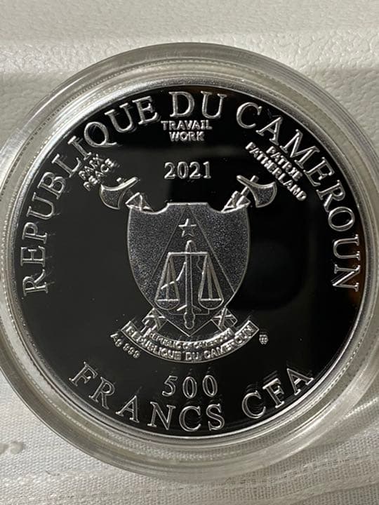 2021年　カメルーン　LUCKY HOURS　時計　幸運　　銀貨