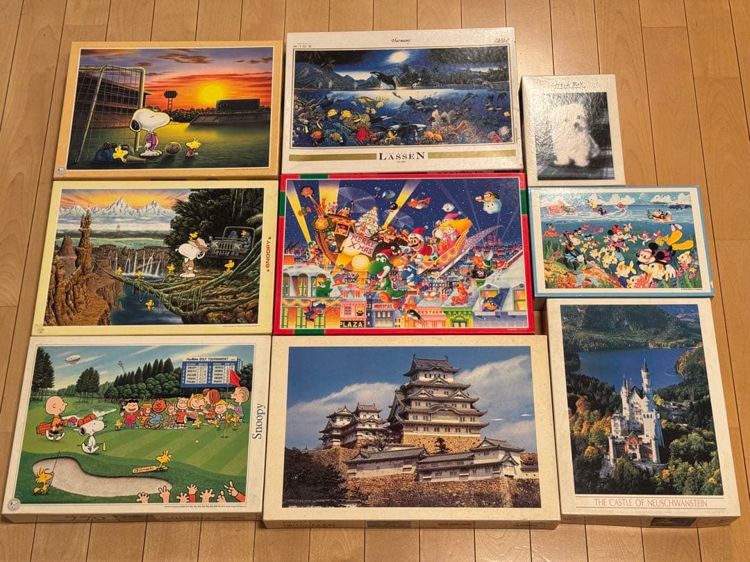 ジグソーパズル 9点セット　スヌーピー、ラッセン、マリオ他