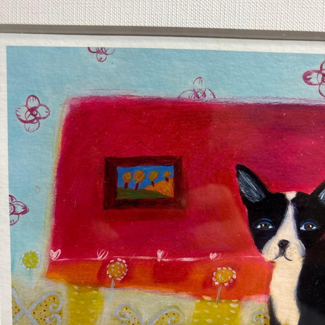 カレンホイプティング　ジクレー　額装　犬