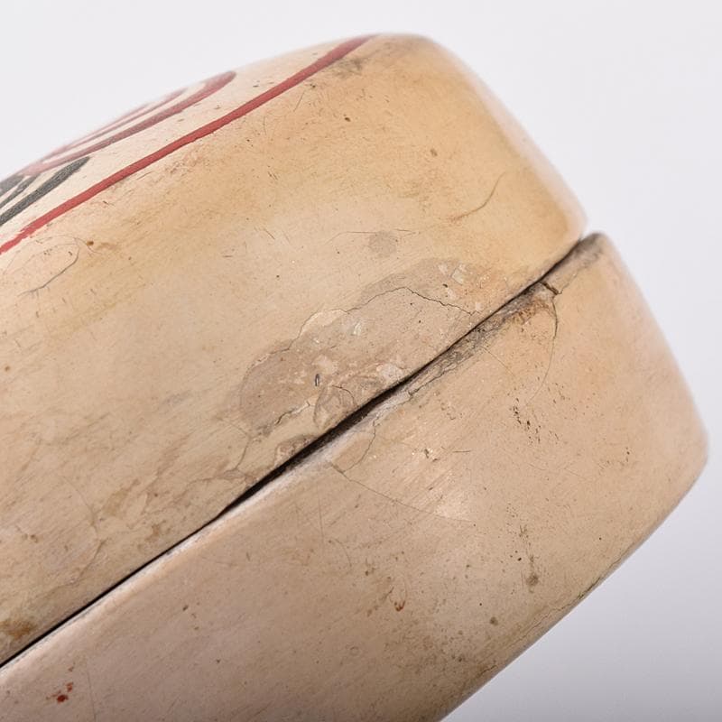 茶道具　白漆　貝文　貝形香合　花押あり　書付時代箱　V　R8327