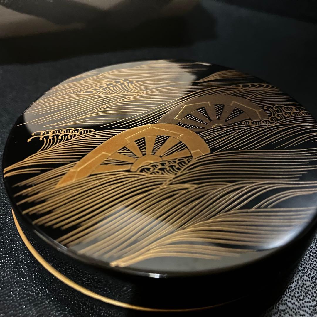 茶道具 香合 曽又真山 輪島塗 片輪車