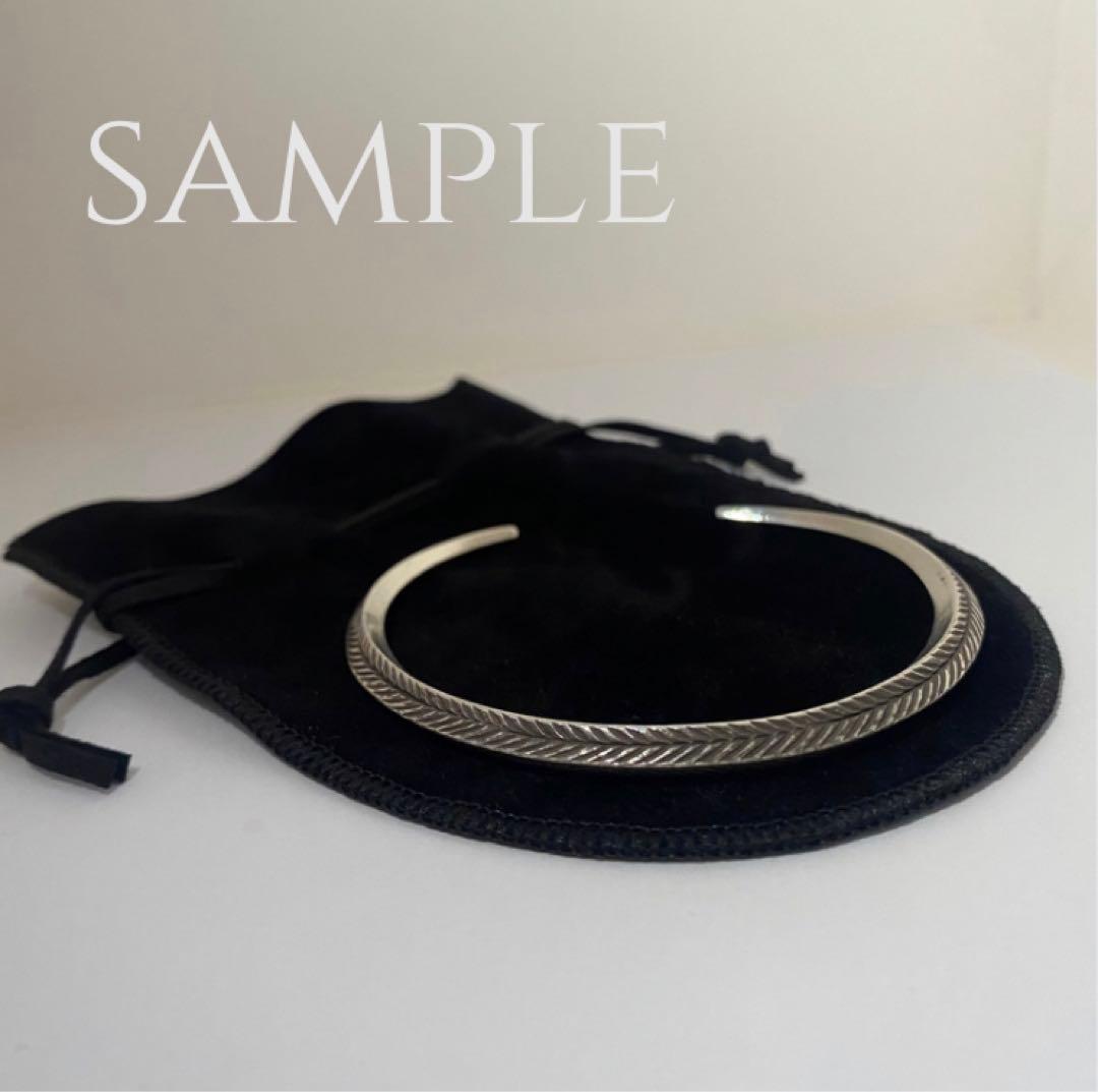 カレンシルバー　カレン族　バングル　ブレスレット　ハンドメイド　布袋付き　925