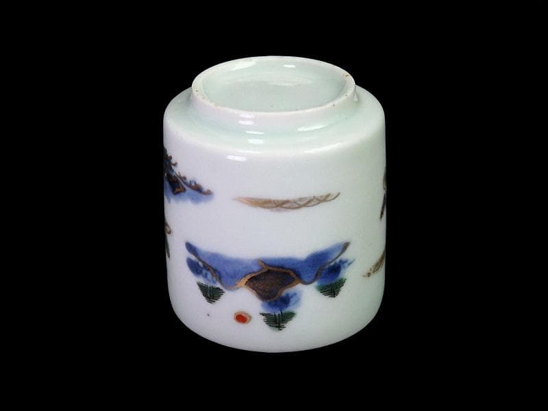 古伊万里　染錦　春駒の図　のぞき　猪口　A868AS-CYt